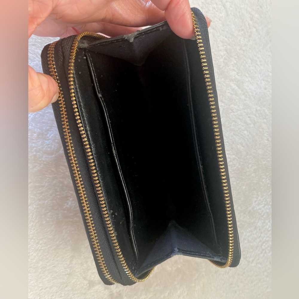COACH Embossed Leather Double Zip Clutch/Wristlet - Picture 7 of 9